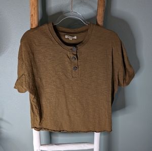 Madewell raw edge Henley top XS